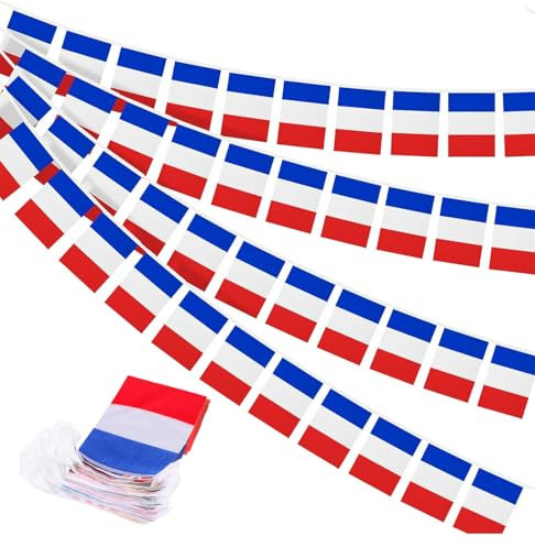 SULOLI 10M Drapeaux du France Bannière pour Décoration Bar Jardin Club Restaurant Fête Événements