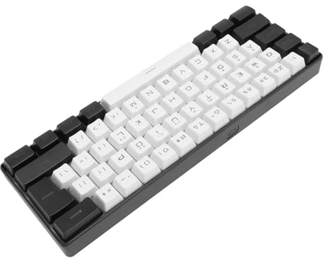 VBESTLIFE Kompakte Gaming-Tastatur mit 61 Tasten, RGB-Hintergrundbeleuchtung, Ergonomische, wasserdichte -Tastatur für PC-Gamer, USB-Kabel, AntiGhosting, 7 Lichtfarben, Geeignet für