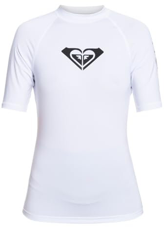 Roxy - Whole Hearted Rashguard Surf Tee for Womens - Heather Rose - L