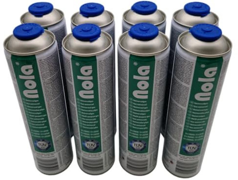 NOLA 2 x, 4 x, 8 x, 12 x, 28 x 600ml 338g Universalgas Gaskartusche 70% Butan 30% Propan für Camping, Unkrautvernichter, Lötbrenner, Gaskocher, Gasbrenner, Abflammgerät (705, Gaskartusche, 4, 705)