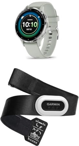 Garmin Venu 3S – GPS-Fitness-Smartwatch mit Bluetooth Telefonie und Sprachassistenz, Ultrascharfes 1,3 Zoll/ 1,1 Zoll & HRM-Pro Plus – Premium Brustgurt