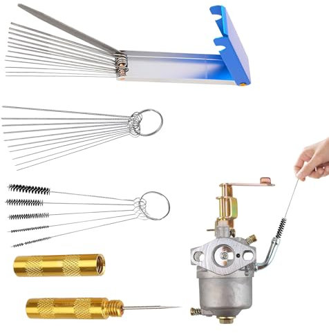 Carb Cleaner,Carburetor Cleaner,Spray Gun Cleaning Kit,Carburetor Cleaning Kit for Motorcycle and Car Engines with 13 Cleaning Wires Set 10 Cleaning Needles 5 Nylon Brushes 1 Sharp Pick