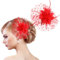 MWOOT Pince à Cheveux Fleur avec Plumes, Barrette Cheveux Fleur de Plumes Rouge, Années 1920 Fascinateur Maille Plumes pour Femmes, Élégant Accessoires Cheveux pour Cocktail Mariage Goûter Noël