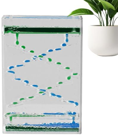 Temporizador de movimiento líquido, temporizador de aceite de mano acrílico, juguete de escritorio calmante para aliviar el estrés, temporizador de agua sensorial líquido para niños y adultos,