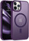 VENINGO Magnetica Cover per iPhone 12/12 Pro Custodia Compatibile con MagSafe Cover Traslucida Opaca Silicone Tpu Anti Impronte Digitali Custodia per iPhone 12/12 Pro 6,1 Pollice Scuro Viola