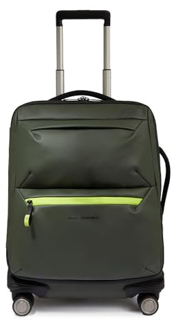 PIQUADRO - Trolley Cabina Slim 4 Ruote Tessuto Resistente - Unisex - Rosa | Salvaspazio, Elegante e Professionale, Manico telescopico, Leggero, Trasferte, Resistente all'Acqua