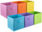 Youyijia 6Pcs Cube Storage Boxs Collapsible Fabric Cubes Organiser Folding Box for Laundry Toys Clothes Books Multi-purpose Storage Solutions Home Storage Bins (Multicolor, 27x27x28cm)