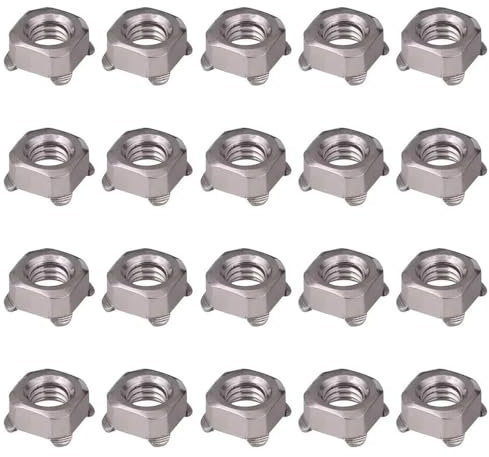 Dadi saldabili quadrati M4-M12, in acciaio inossidabile 304 e acciaio inossidabile, M4-M12, colore argento, confezione da 20