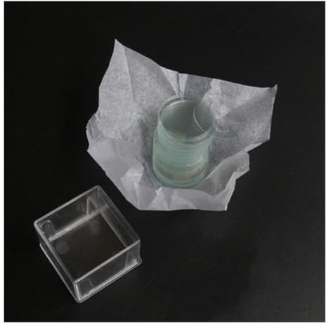 Mikroskop 100 Stück große kreisförmige Deckgläser, transparente Deckgläser, runde leere Objektträger, optisches Instrument(Dia. 5mm)