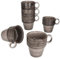 MÄSER Prospero - Set di 6 tazze da caffè, 290 ml, impilabili in porcellana marrone con manico e rilievo, per 6 persone, tazze per bevande calde come tè, cacao e Co