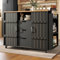 Wyibwy Carrello da cucina 110x42x90cm,isola da cucina su ruote con piano di lavoro pieghevole,isola da cucina con porta spezie e portasciugaman,carrello da pranzo con ante scorrevoli e cassetti,Nero