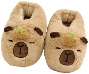 corimori Capybara Hausschuhe Plüsch – Kuschelige Tierpantoffeln | Lustige Slipper | Gr. 33-40 (Einheitsgröße)