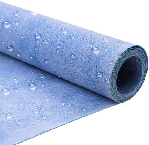 Abdichtungsbahn Dusche, Premium Abdichtband, Dichtbahn Duschelement, Feuchtraum Abdichtung für Bad, Dusche, Terrassen, Dichtfolie Bad,Balkon (Blau/1 * 30M/2PCS)