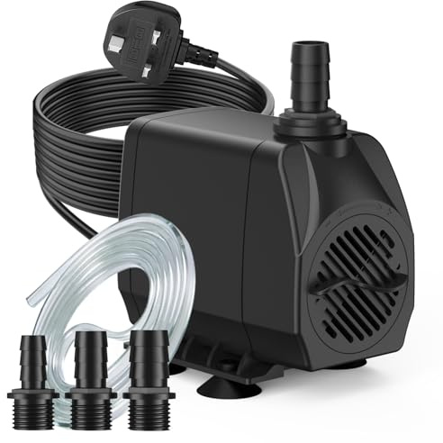 SongLong 2500L/H 45W Wire Length: 3m Submersible Water Pump - Ultra Quiet, 2.5M High Lift & Over Heating Protection for Water Features, Hydroponics, Fountains, Ponds