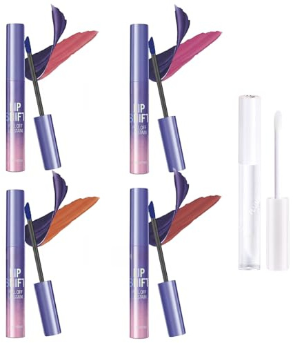 4 Stück Lip Stain Peel Off Lip Stain Lipstain Peel Off Lippenstift Zum Abziehen Lippen Tattoo Wasserdicht Langlebig Pflegende Formel Feuchtigkeitsspendend Hochpigmentiert Wischfest Mit 1 Lippenmaske