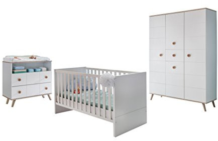 Wimex Babyzimmer Set Billund, (B/H/T) 202 x 146 x 292 cm, alpinweiß / absätze eiche sägerau nachbildung