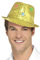 Smiffys Leuchtender Pailletten-Trilby-Hut, Gold, mit LED-Multifunktionsleuchten
