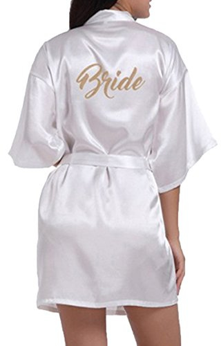 WPFING Blanco Camisón de la boda para el camisón nupcial de la novia del partido nupcial(Bride Blanco,Medium)