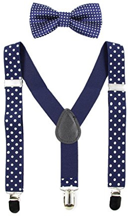 HANERDUN Kids Braces Bowtie Sets Adjustable Suspenders With Bow Ties Boys | Boys Tie, Bow Tie Kids, Braces for Kids, Braces for Trousers, Gift Idea, Suspenders with Strong Metal Clips, Wedding Party