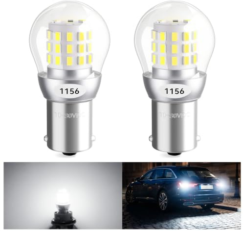 Defvnsy 1156 BA15S P21W LED Light Bulb for 12V-24V Back Up Reverse, 2-Pack | 6000K White, Non-polarity, 3014 39SMD Fits 1141 1003 7506 1073, 382 P21W Car Bulbs for DRL Rear Brake Stop and Tail Lighting