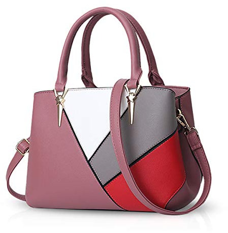 NICOLE & DORIS Handtaschen für Damen Taschen Leder Damen Handtasche die neuesten Trends Spleiß Farbe Umhängetaschen Rosa
