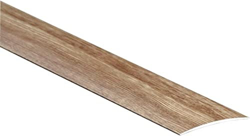 80mm Wide Self-Adhesive Aluminium Wood Effect Transition Strip Carpet Cover Door Floor Threshold TMW Profiles (Oak Clay)