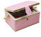 Nähkorb mit Zubehör, Nähkästchen aus Holz, Organizer für Nähzubehör, Aufbewahrung, DIY-Nähset, Werkzeuge zum Nähen, Flicken, Rosa mit Punkten