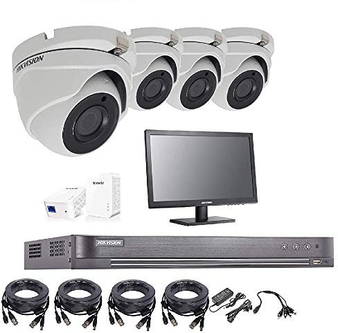 4-channel Hikvision 5 MP CCTV security system 4 HIKVISION cameras 4K resolution DS-7204HUHI / K1 DVR + 1 TB hard drive (Complete kit + 4 cameras + 1 TB+ SCREEN)