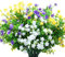 12 Bündel künstliche Blumen für den Außenbereich, UV-beständig, künstliche Pflanzen, Sträucher, Kunststoffblume, Bulk zum Aufhängen, Pflanzgefäß, Veranda, Fenster, Zuhause, Hochzeit, lila, weiß)