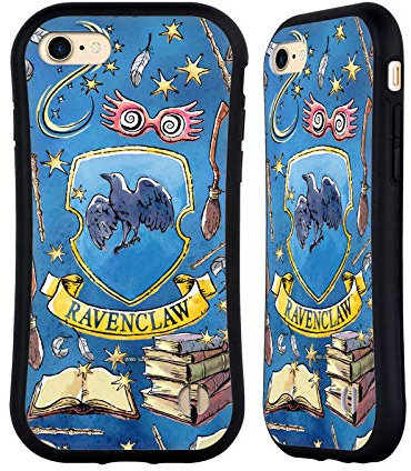 Head Case Designs Offizielle Harry Potter Ravenclaw Muster Deathly Hallows XIII Hybride Handyhülle Hülle Huelle kompatibel mit Apple iPhone 7/8 / SE 2020 & 2022