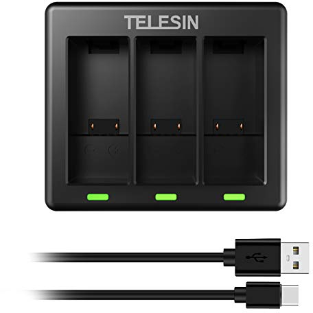 Battery Charger for GoPro HERO 10/9, 3 Channel Triple Battery Charger with Charging USB Type-C Cable For HERO 9 Black…