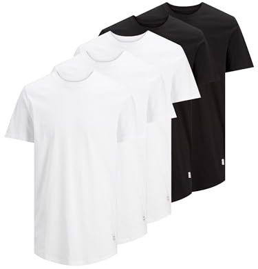 JACK & JONES 5er Pack Herren Shirts T-Shirt JJENOA Tee SS Crew Neck