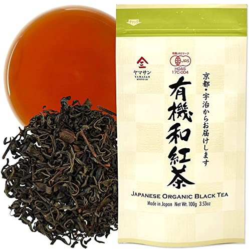 YAMASAN KYOTO UJI Japanese Black Tea Loose Leaf – 100% Grown & Made in Japan, Floral Aroma, Mild Sweet Taste, Low Astringency – 100g Loose Leaf Tea Leaves