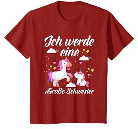 Kinder Einhörner Mädchen Ich Werde eine Große Schwester T-Shirt