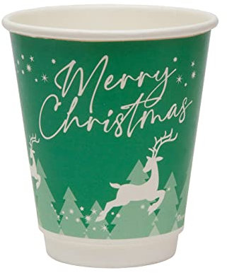 DISPOSABLE GREEN® - Paper Cups - Double Wall Coffee Cup - Unique Aqueous Lining, Plastic-Free - Certified Home & Industrial Compostable - 8 oz - Biodegradable for Hot & Cold Drinks 25 Pcs (No Lids)