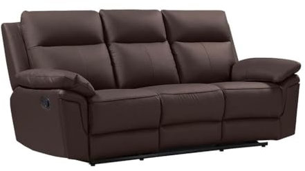 Vente-unique-Relaxsofa 3-Sitzer - Büffelleder - Braun - PAKITA