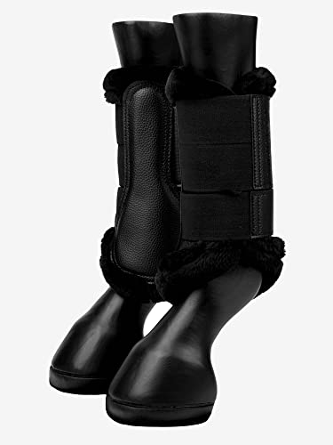 LeMieux Fleece Egde Mesh Brushing Boots Black/Black, Größe:L