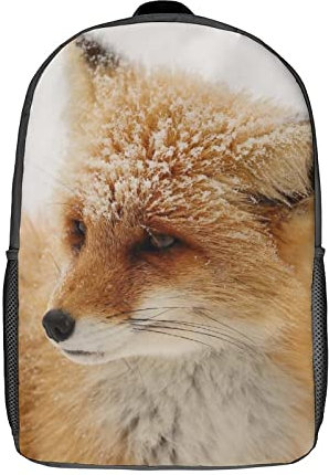 WalfiaA Schulrucksack für Kinder Fox Rucksack für Erwachsene Reisetaschen für Mädchen und Jungen und Kinderrucksäcke 17-Zoll-Rucksack mit 3D-Druck