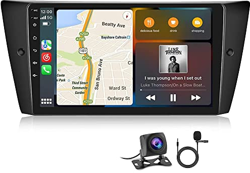 1+32G Android 13 Autoradio für BMW E90/E92/E93 2005-2012 mit Wireless Carplay/Android Auto, 9 Zoll Bildschirm Double DIN Radio mit Bluetooth Freisprecheinrichtung FM/RDS HIFI MirrorLink Rückfahrkamera