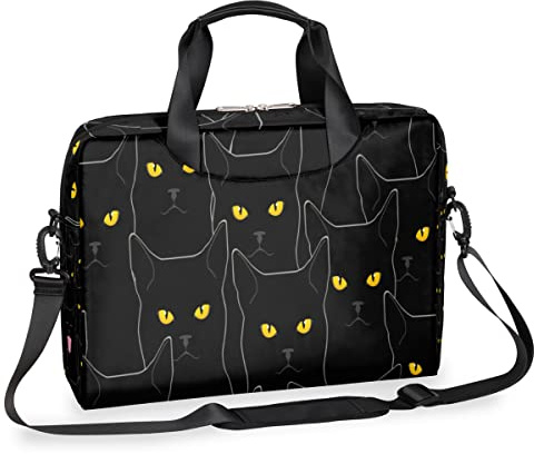 Black Cats Laptop Sleeve Case for 13-16 Inch Cats Laptop Shoulder Handbag Briefcase Messenger Carrying Case Bag