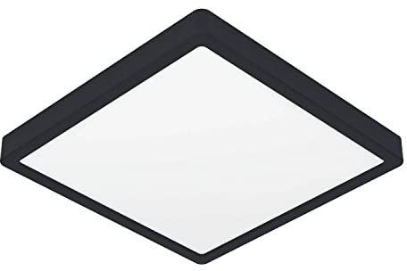 EGLO LED Deckenleuchte Fueva 5, Deckenlampe 28,5 cm, Lampe Decke dimmbar, Aufbauleuchte aus Metall in Schwarz, 2400 Lumen, warmweiß