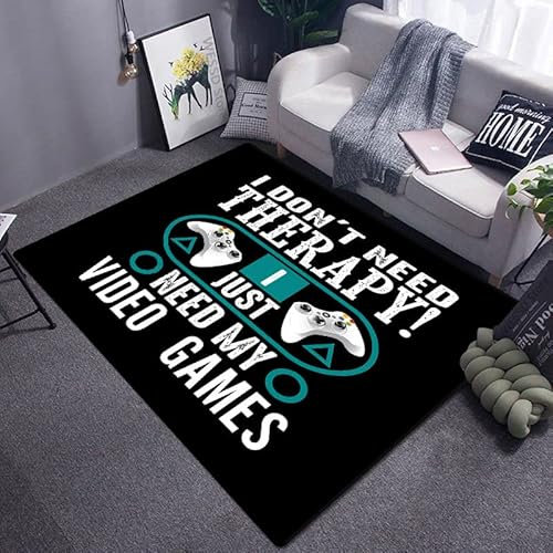 bailongma Funny Black Game Controller Mats For Soft Rug Room Gaming Anime Gamer Chair Rug Large Rug Living Room Boys B1328 40×60CM
