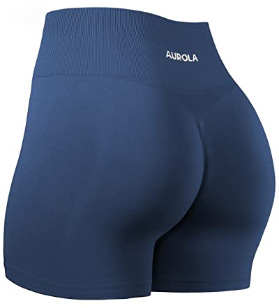 AUROLA Kollektion Dream Workout Shorts für Frauen Scrunch Nahtlose weiche Fitness-Shorts mit hoher Taille,Naval Academy,S