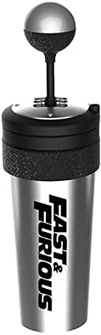 Vaso De Agua Fast and Furious 9,Vasos Estilo Palanca De Cambios con Pajita Y Tapa,650 Ml De Gran Capacidad, FanáTicos del Cine, Amigo,for Escalada Al Aire Libre, Deportes, Viajes, Regalos
