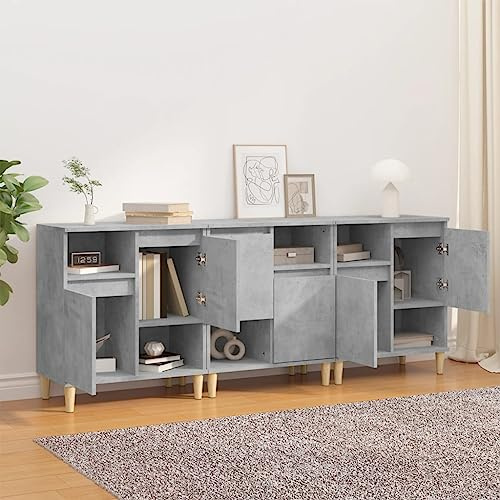 Aparador para recibidor, 60 x 35 x 70 cm, 3 unidades, color gris, cemento, muebles para salón, aparador de cocina, para ahorrar espacio, mueble de entrada, aparador de baño