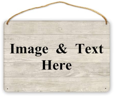 NLWQEKV Letrero de madera personalizado, placa personalizada para puerta, letrero de madera colgante personalizado para el hogar, jardín, exterior de la granja, nombre personalizado, placas de madera
