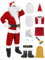 Weihnachtsmann Kostüm Santa Claus Kostüm für Erwachsener Nikolauskostüm Weihnachten Rot Samt Anzug Weihnachts mit Nikolausmütze Perücke Bart Weihnachtsfeier Cosplay Deluxe Set G056XXXXL