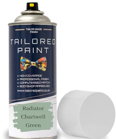 Tailored Paint Premium Radiator Aerosol Spray Paint Heat Resistant To 100ºC - Quick Air Dry No Primer Needed (Matt, Chartwell Green)