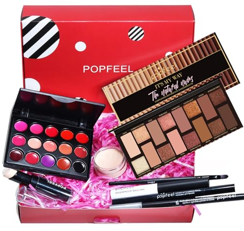 RoseFlower Schmink Geschenkset, Alles in Einem Schminke Set Gesichts Augen Lippen Reise Makeup Starter Kit Professionelle Kosmetik Make-Up-Set Geschenk Makeup Paletten für Damen Frauen Mädchen