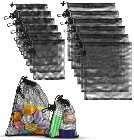 GUOYIHUA 12 bolsas de malla de nailon con cordón, bolsas de almacenamiento con cordón para guardar juguetes, buceo, actividades al aire libre